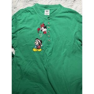 The Disney Catalog Long Sleeve Shirt Mickey & Mickey Medium Mistletoe Christmas